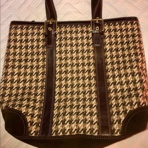 Brown Tweed Coach Handbag